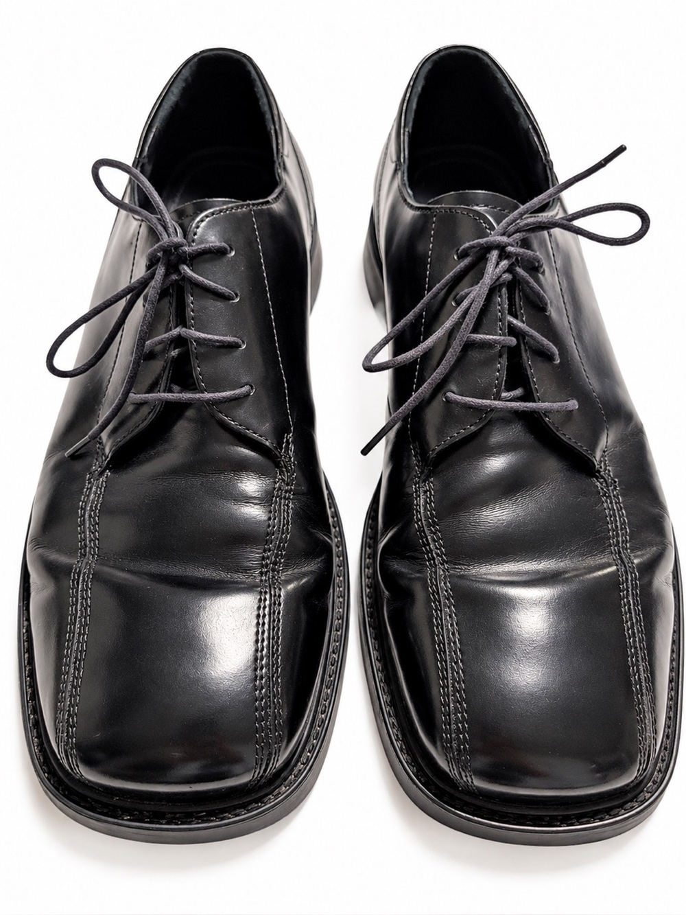 Bostonian Men’s Black Leather Split Toe Oxford Dress Shoes Size 11 Italy